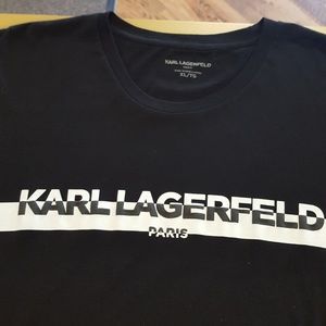 Karl Lagerfeld Shirts - Karl Lagerfeld Black Spellout TShirt Karl Lagerfeld Shirts - Karl Lagerfeld Black Spellout TShirt